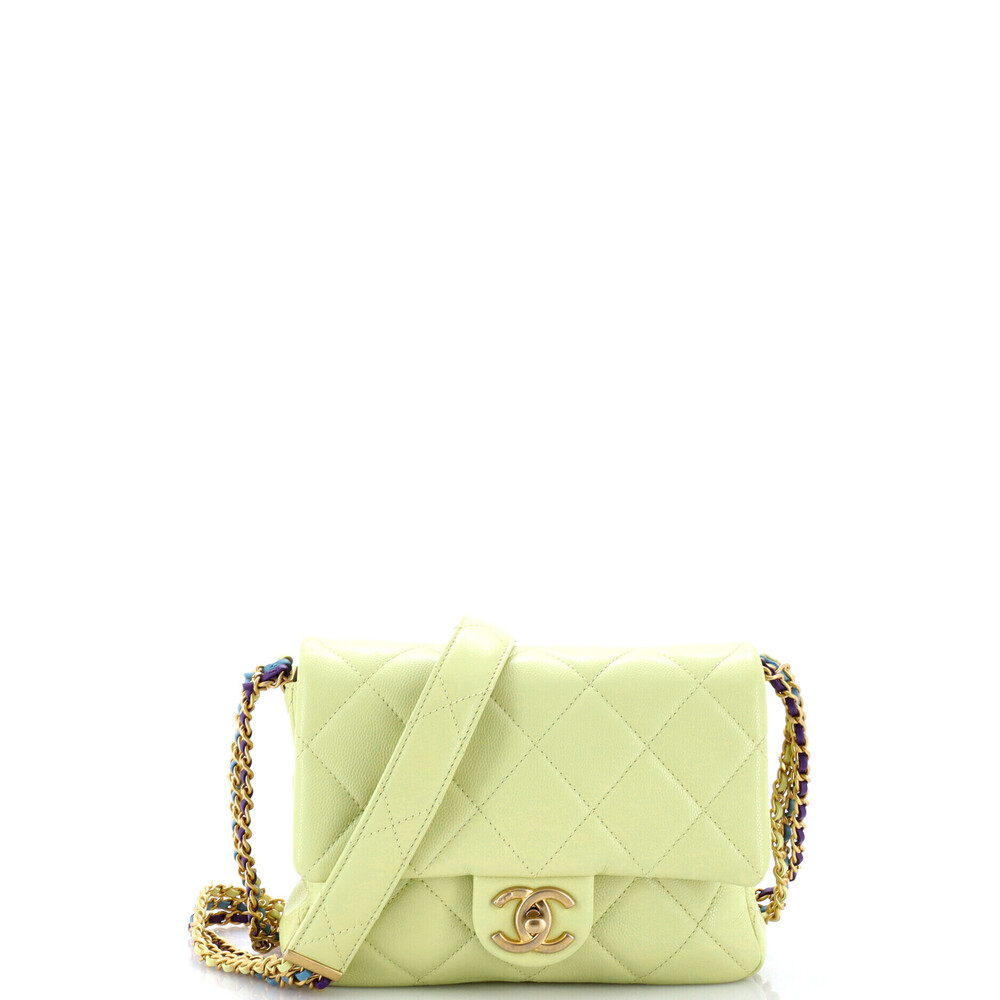 Chanel Small Twist Your Buttons Flap Bag Quilted Caviar